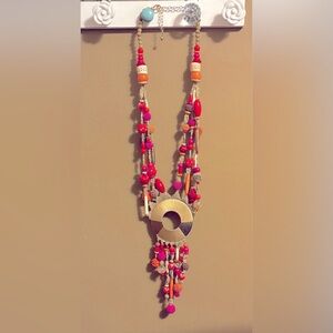 Necklace Knit Crochet Beaded Chicos Jewelry
